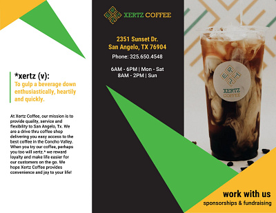 Xertz Coffee Brochure Design brochure brochure design coffee brochure graphic design trifold brochure