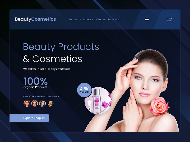 Online Beauty Store Hero Section UI by Desk Solution on Dribbble