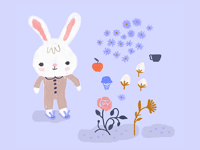 Bunny breakfast illustration