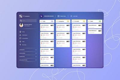 TasksBoard Design animation design desktop task board design task system taskboard ui uiux website