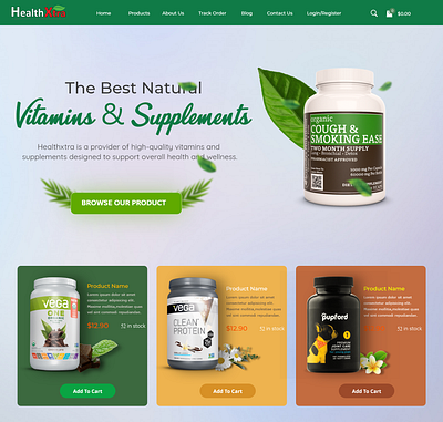 Supplements Landing Page design graphic design illustration inspiration landing page logo ui ui ux uiux design web design