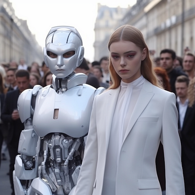 A.I. Robots Paris Fashion Week innovation.