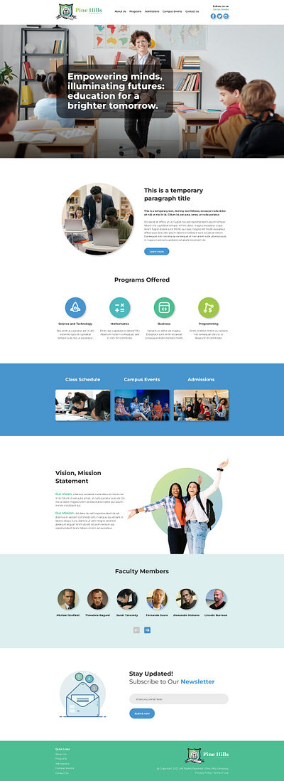 School Web Design design graphic design homepage landing page responsive web design ui web design