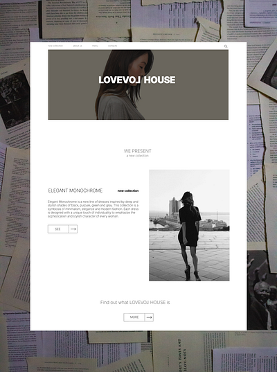 A little part of a website for clothes brand design