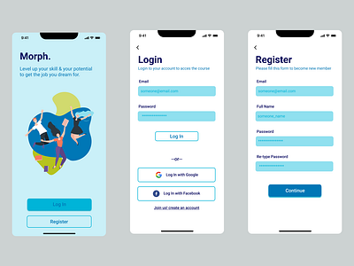 Morph, Career Goals App app course mobile skill ui