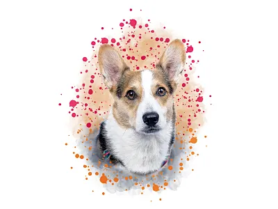 Pet watercolor portrait design digital art digital portrait graphic design illustration pet water color portrait