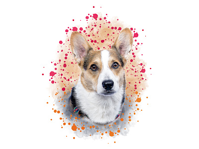 Pet watercolor portrait design digital art digital portrait graphic design illustration pet water color portrait