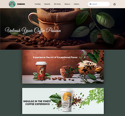 StarBucks design graphic design illustration inspiration landing page logo ui ui ux uiux design web design