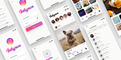 Instagram Redesign App by Subhajit Sarkar app branding design graphic design illustration logo typography ui ux vector