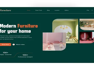 Ecommerce Website Landing Page/Furniture web header Design app bed room branding design furniture landing page furniture shop furniture store graphic design hero section homedecor landing page design online store ui user interface ux web design