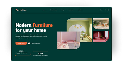 Ecommerce Website Landing Page/Furniture web header Design app bed room branding design furniture landing page furniture shop furniture store graphic design hero section homedecor landing page design online store ui user interface ux web design