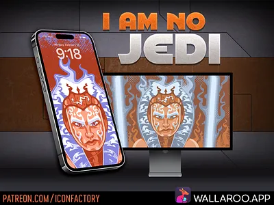 I Am No Jedi Wallpaper ahsoka fantasy halftone home screen iconfactory jedi knight lock screen scifi star wars vector vector art wallaroo wallpaper