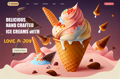 IceLolly design graphic design illustration inspiration landing page logo ui ui ux uiux design web design