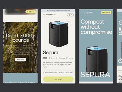 Sepura - Mobile 3d animation compost design ecommerce landing page mobile motion graphics shop shopify store typography web web design