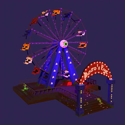 voxel carnival animations and models 3d 3d artist animation design illustration videogame