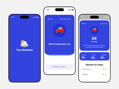 Tiny Weather app branding color dark design graphic design illustration logo ui ux vector weather