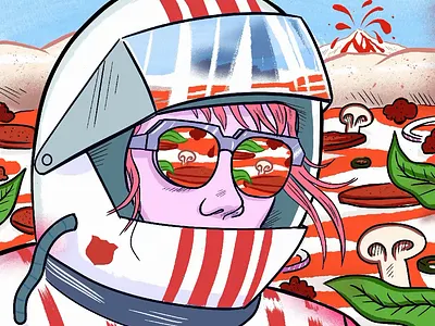 Pizza Planet in-process astronaut explorer food helmet mod pizza process space