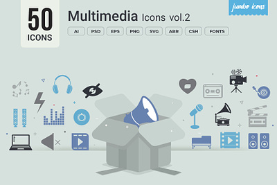 Multimedia Glyph Icons V2 design graphics readytouse vector