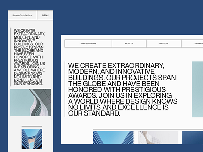 Website design for an architectural studio. design desktopdesign figma minimalism mobiledesign modern responsive ui uidesign userinterface webdesign