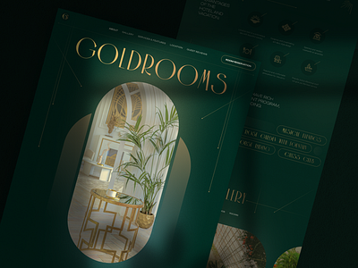 GOLDROOMS art deco artdeco business experimental green hotel landing page lp luxury premium resort hotel ui uiux web