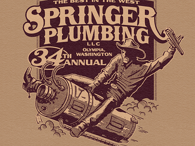 Springer Plumbing Rodeo Tee branding drawing graphic design illustration rodeo screenprint