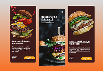 Ui design for a burger restaurant app app branding design graphic design illustration ui