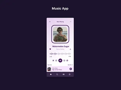 Daily UI - Music App 100daysodui dailyui design harrystyles music musicapp screens ui uiux ux