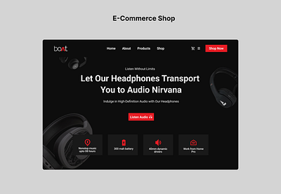 Daily UI - E-commerce Shop 100daysodui boat dailyui design ecommerce headphones landingpage screens uiux ux webpage