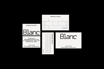 Blanc black and white business card minimalist stationery
