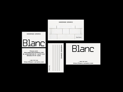 Blanc black and white business card minimalist stationery
