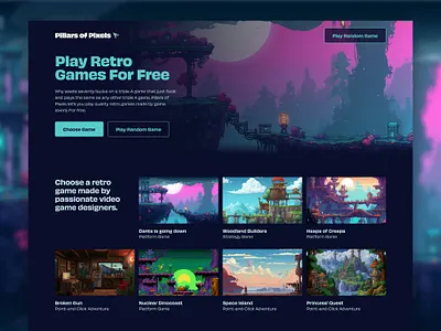 Retro Gaming Platform Landing Page ai design home page landing page midjourney netflix ui user experience user interface ux web design webdesign website website design