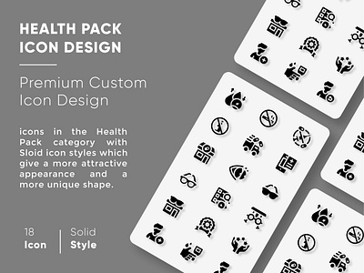 Icon Design | "Health" Pack Icon with Solid Style | SVG | PNG icon icon pack illustration logo mobile ui solid icon ui vector