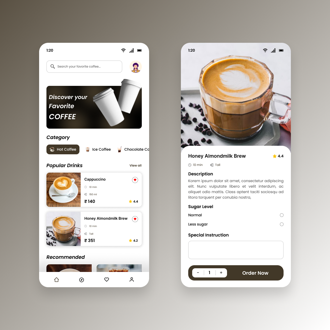 Coffee Order Mobile App by Mano Selva Vijay D.A. on Dribbble