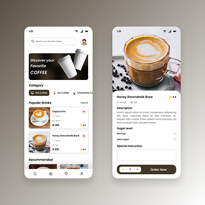 Coffee Order Mobile App dailyui design ui ui design ux ux design