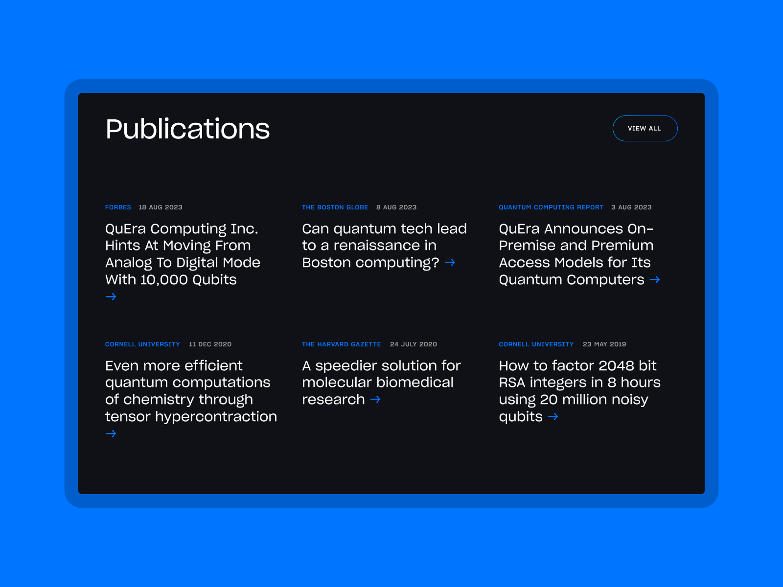 QuEra Computing: main page by Accuraten on Dribbble