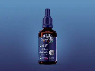 CBD Sleep Label Design cbd brand design cbd branding cbd packaging cloud logo hemp branding label design rainbow logo sleep formula supplement branding