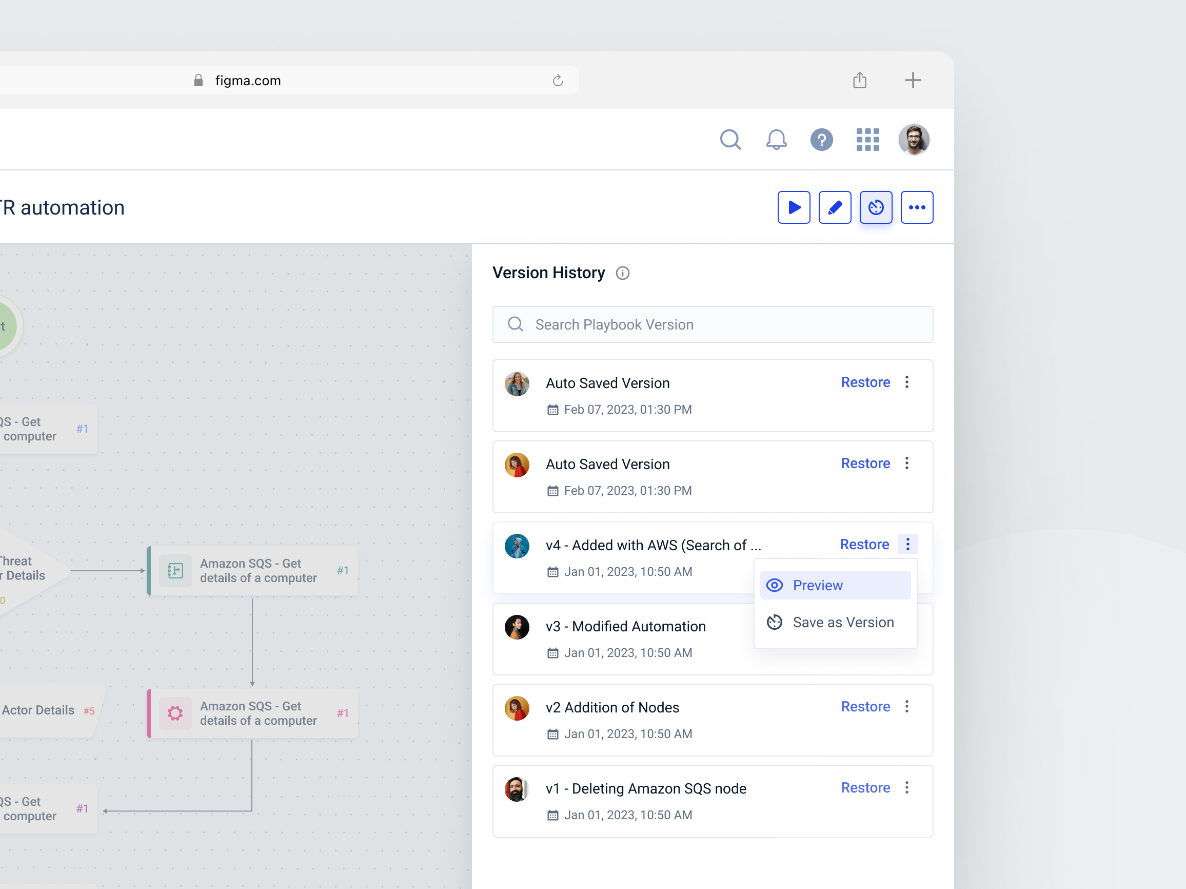 Version history module - Playbook UI by Adil on Dribbble