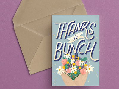 Thanks a Brunch Greeting Card design fun lettering funny illustration graphic design greeting card hand lettering illustration layout design procreate thank a brunch typography