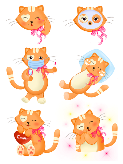 Cat stickers design graphic design illustration