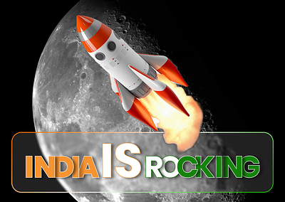 Chandrayaan-ISRO-INDIA adobe illustrator chandrayaan chandrayaan3 digital art glassmorphism graphic design illustration india isro moon moon landing rocket space success typography