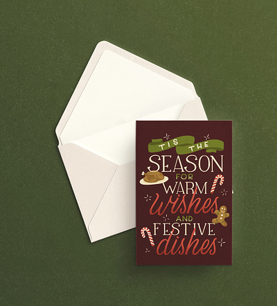 Warm Wishes Holiday Card christmas card design digital artist digital lettering greeting card hand lettering holiday card illustration layout design procreate procreate lettering seasonal art typography