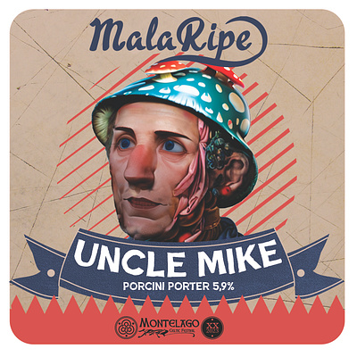 Uncle Mike beer label digital art digitalpaint illustration