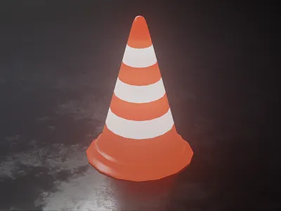 Glowing Traffic Cone 3d cone design graphic design
