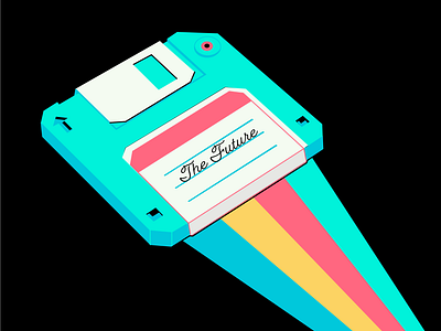 The Future Is Floppy (club mix) 3.5 floppy disc 90s night rainbow rainbow technology vintage tech