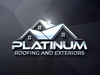 Platinum Roofing and Exteriors Logo 3d branding design graphic design illustration logo typography vector