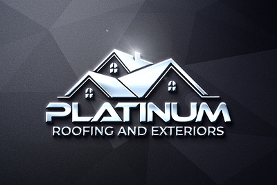 Platinum Roofing and Exteriors Logo 3d branding design graphic design illustration logo typography vector