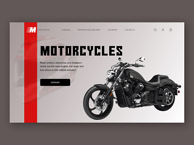 Motorcycles / First screen design moto motorcycles typography ui ux