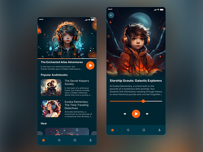 Children Audiobooks App Concept ai ai design chat gpt clean design dribbble figma gpt illustration midjorney neural networks ui ui design user interface