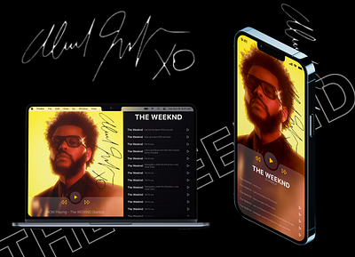 Daily UI #7 Music Player app dailyui design graphic design illustration music musicplayer theweeknd typography ui ux