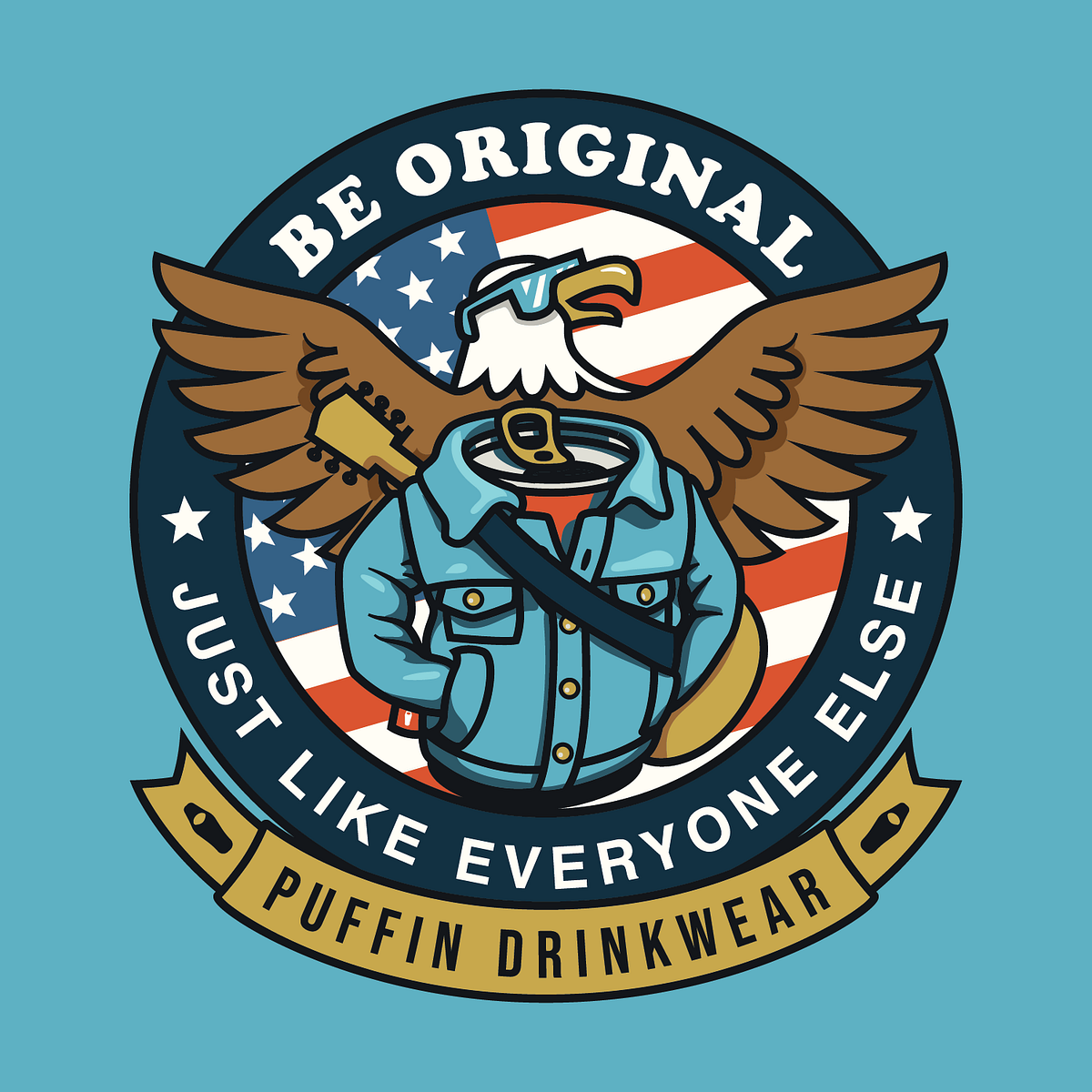 Puffin Drinkwear Sticker Series by Electric Graphic Design on Dribbble
